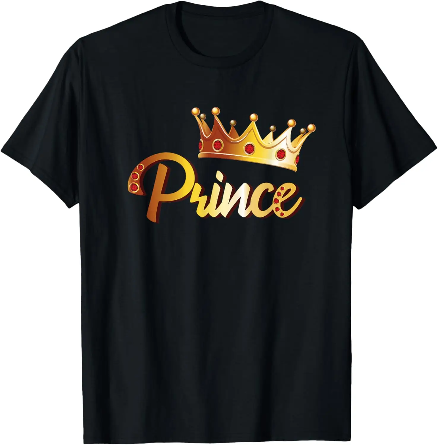 Boys Family Matching Prince T-Shirt 100% Cotton Trendy Y2K Short-Sleeve Tee – Soft, Quick-Drying, & Moisture-Wicking; Ideal