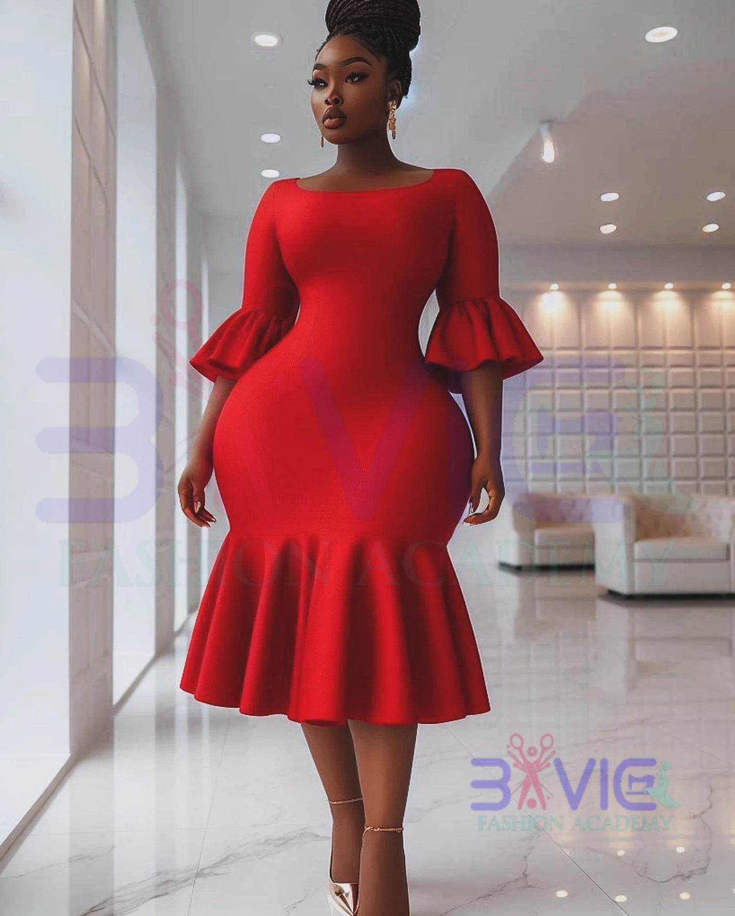 Red Satin African Dresses for Women Summer Elegant Women Half Sleeve Knee-length Dress Dashiki African Clothes Women Oversize
