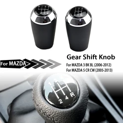 5/6 Speed Gear Shift Knob for MAZDA 3 BK BL 5 CR CW 6 II GH CX-7 ER MX-5 NC III MT Leather Lever Arm Stick Headball Accessory