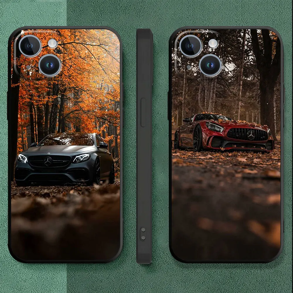 Case For Apple iPhone 15 11 14 13 Pro Max 7 8 Plus 12 Mini SE XS XR Silicone Phone Cover Luxury Fundas Cool Super Cars B-Benz