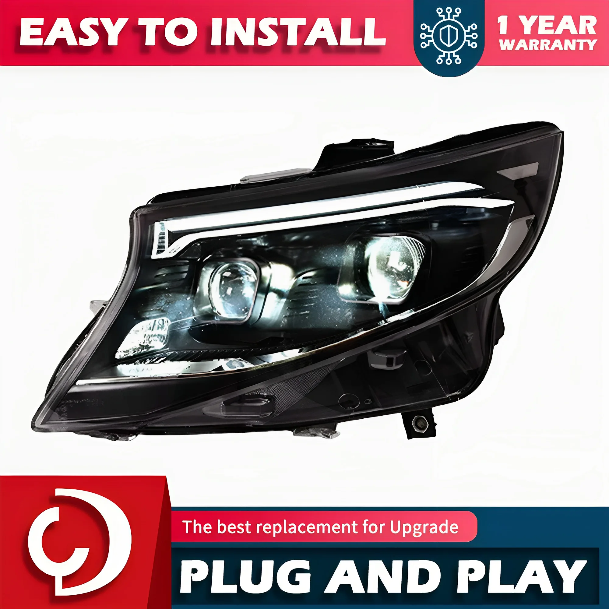 

Car Styling Head Lamp for Benz Vito Headlights 2016-2023 W447 LED Headlight LED DRL Projector Lens Dynamic Auto Accessories