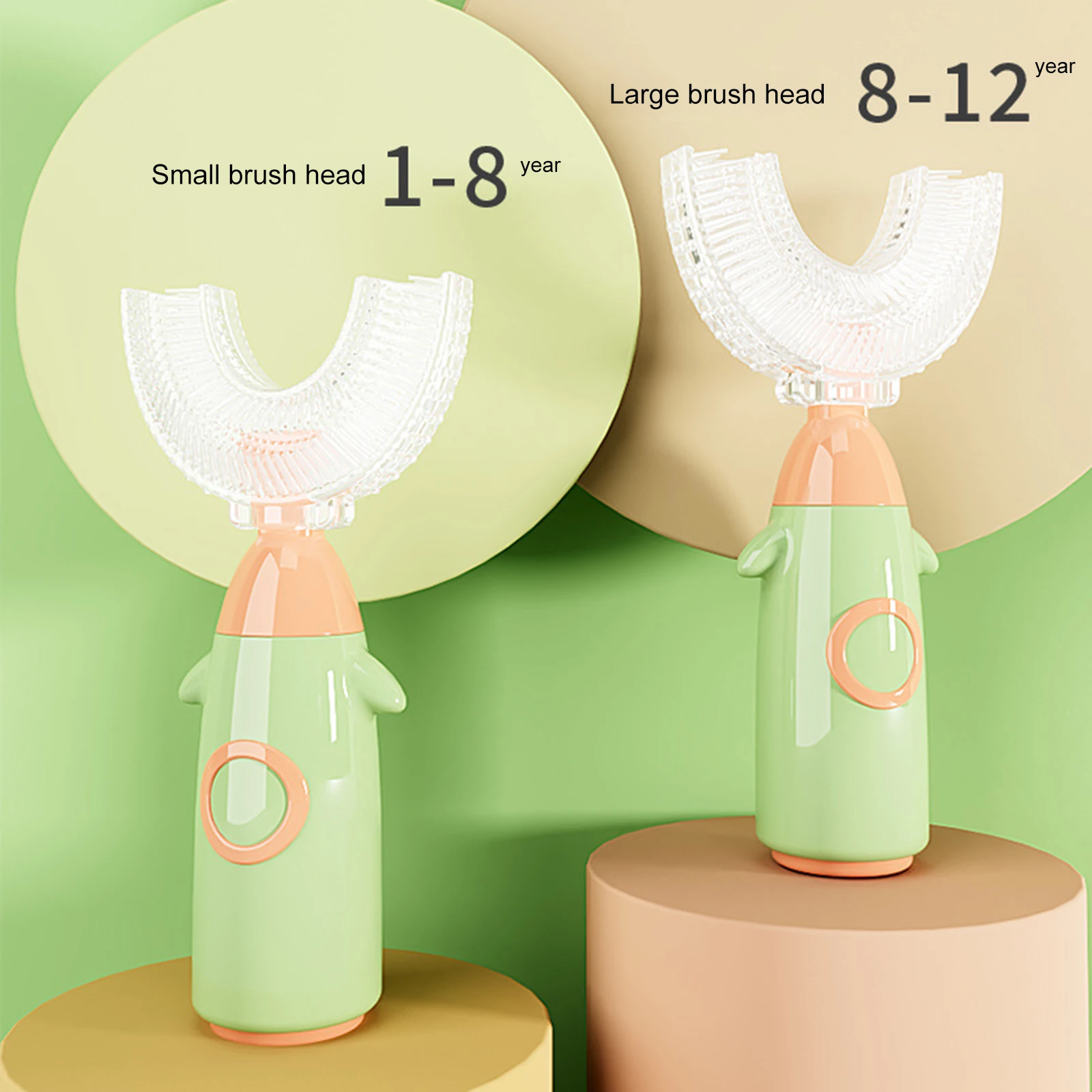 Manual U-shaped Toothbrush Children's U-shaped Toothbrush Kids Silicone Toothbrush Soft Oral Tooth Cleaning Brush for Children