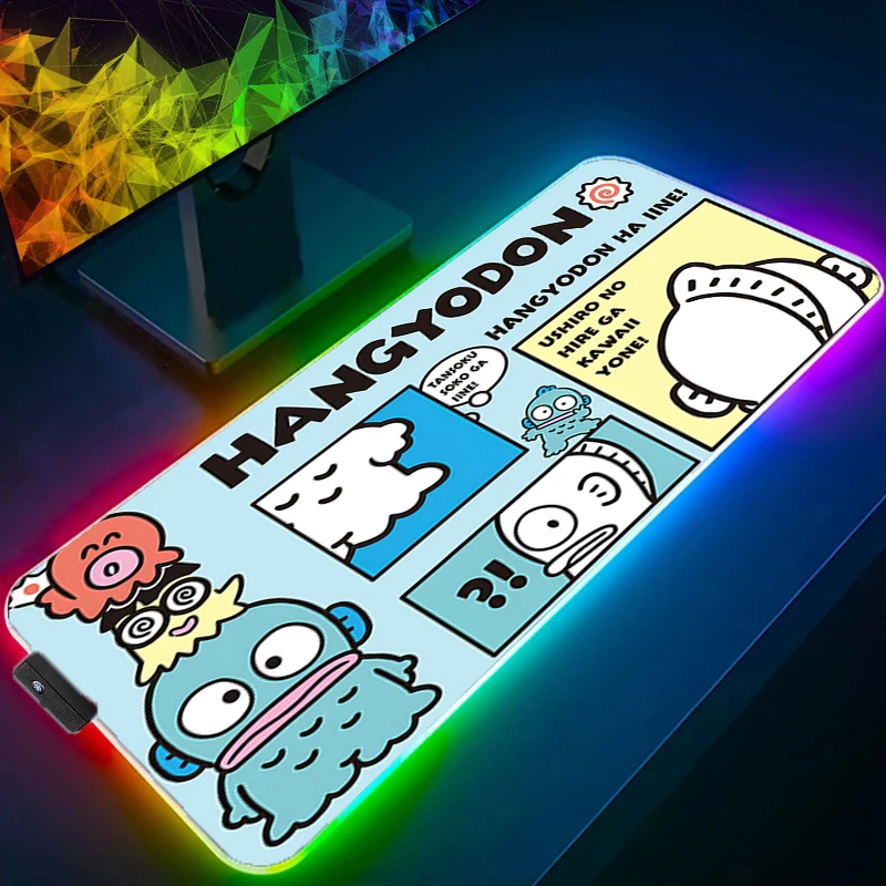 

Большой коврик для мыши RGB H-hangyodon Gamer Keyboard Светодиодный коврик для мыши ПК Компьютерный настольный коврик Игровой коврик с подсветкой Простые коврики для мыши для LOL