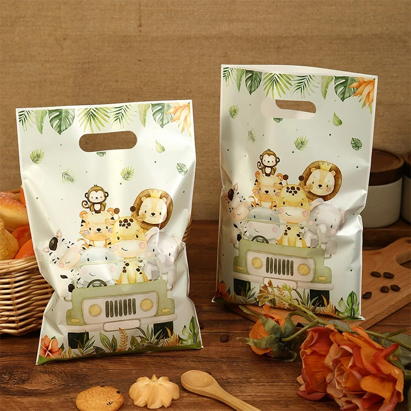 10/20/50 Stück Dschungeltier-Geschenktüten Safari-Thema Leckerli-Beutel 1. Geburtstag Party-Zubehör Geschenkverpackungstüten – Detail 2