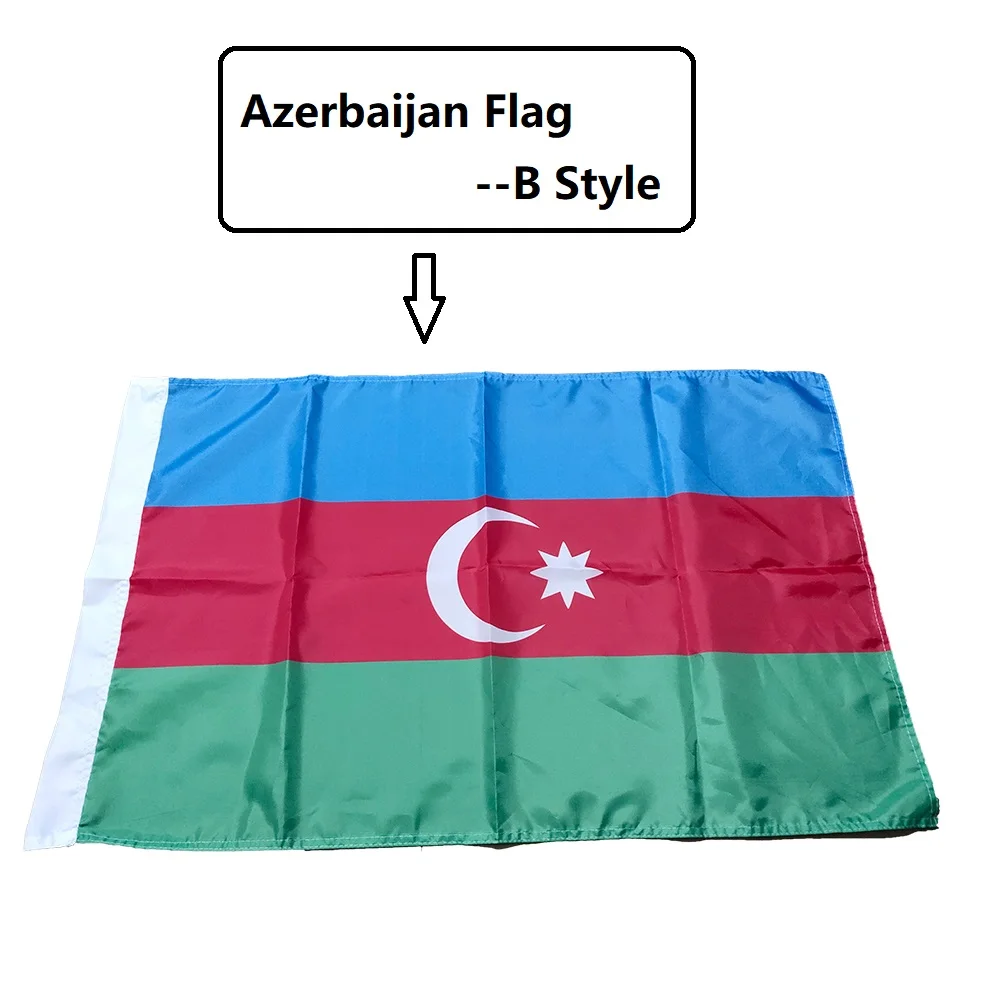 Azerbaijan Flag 90x150cm Polyester Hanging Banner 14x21cm Table Desk National Flag for Home Decor