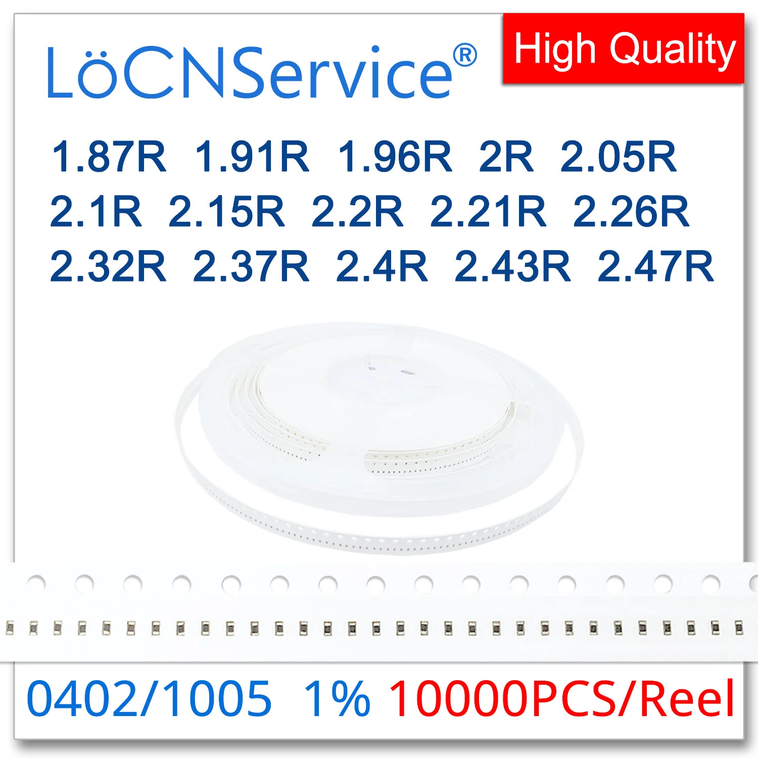 

LoCNService 0402 1% 10000PCS 1.87R 1.91R 1.96R 2R 2.05R 2.1R 2.15R 2.2R 2.21R 2.26R 2.32R 2.37R 2.4R 2.43R 1005 Resistor