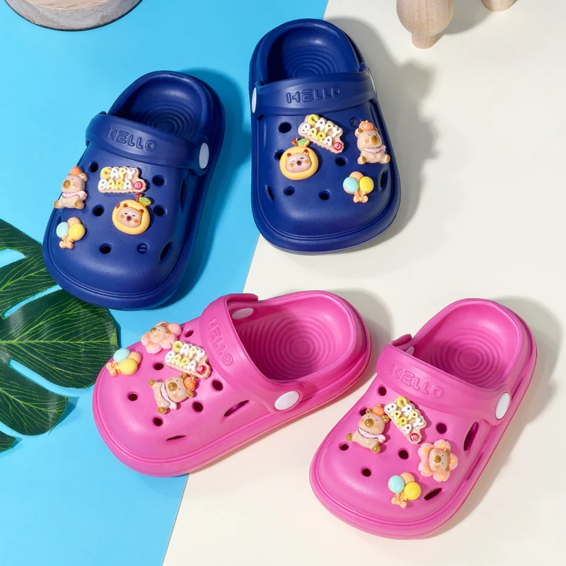 Cute Capybara Children's EVA Garden Shoes Summer Anti-slip Waterproof Breathable Boys and Girls Outdoor Slippers Beach Sandals - view 5