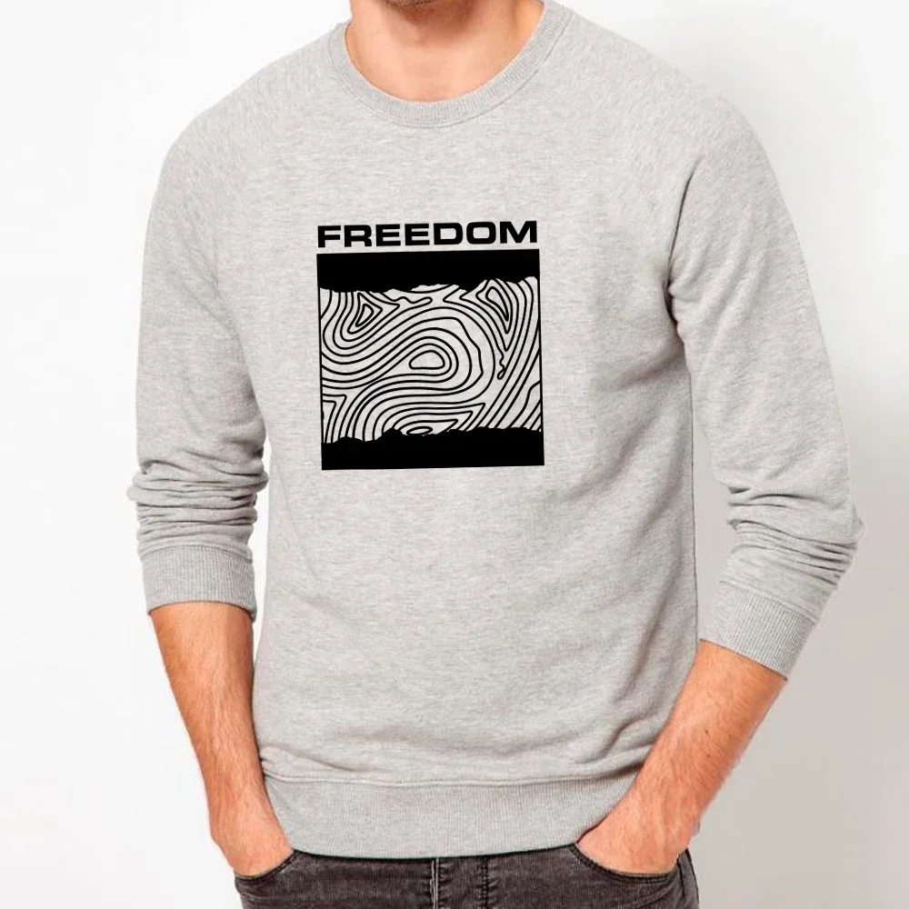 Freedom Art Printed Long Sleeve Hoodies Oversize Sweatshirt Thick Plush Warm Pullover Autumn Winter Mens Clothing New in Tops