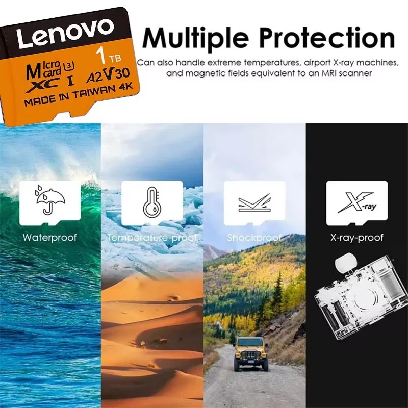 Lenovo Secure 512GB SD Cards Micro TF SD Memory Card TF Cards 128GB 64GB 32GB Error Correction for Camera/Gaming/GoPro view 6