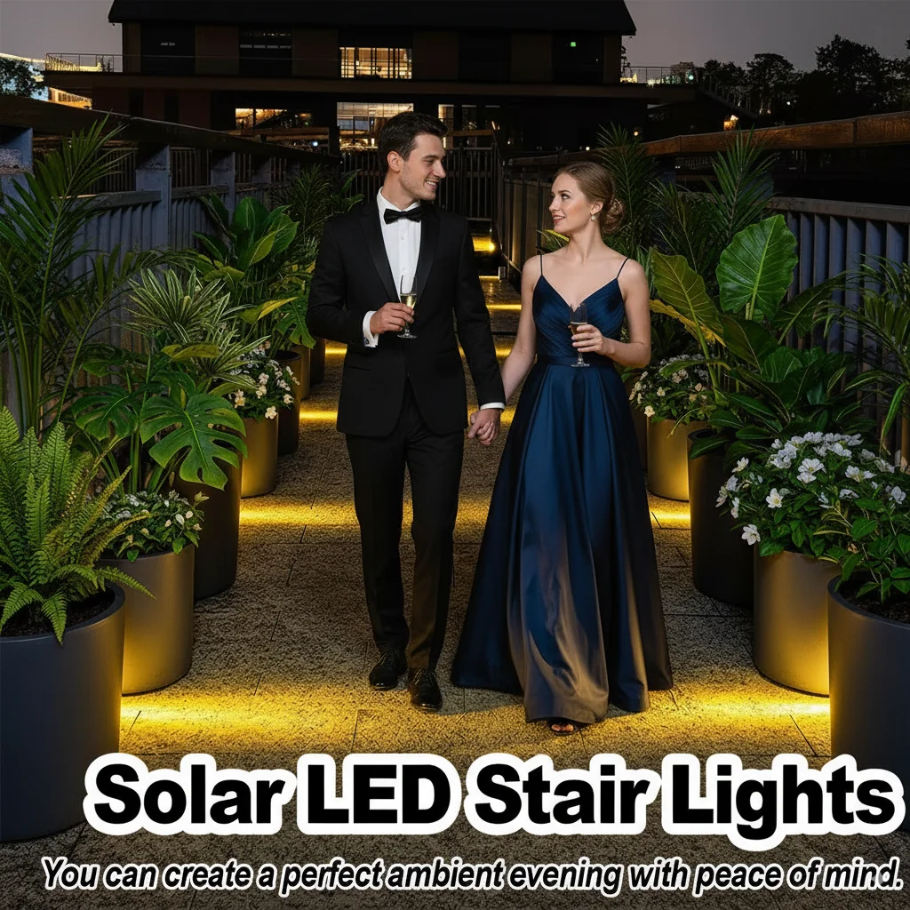 Solar geführte Schrittlampe Treppenlampen angetrieben Lampen Licht hohe helle Tür Vorderseite im Freien installieren freies Design kein widerstandsfähiges wasserdicht