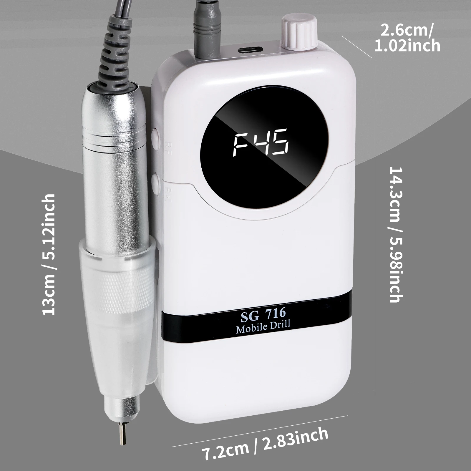 45000RPM Rechargeable Electric Nail Drill Professional Nail Polishing Machine Low Noise Nail Sander File For Manicure Salon