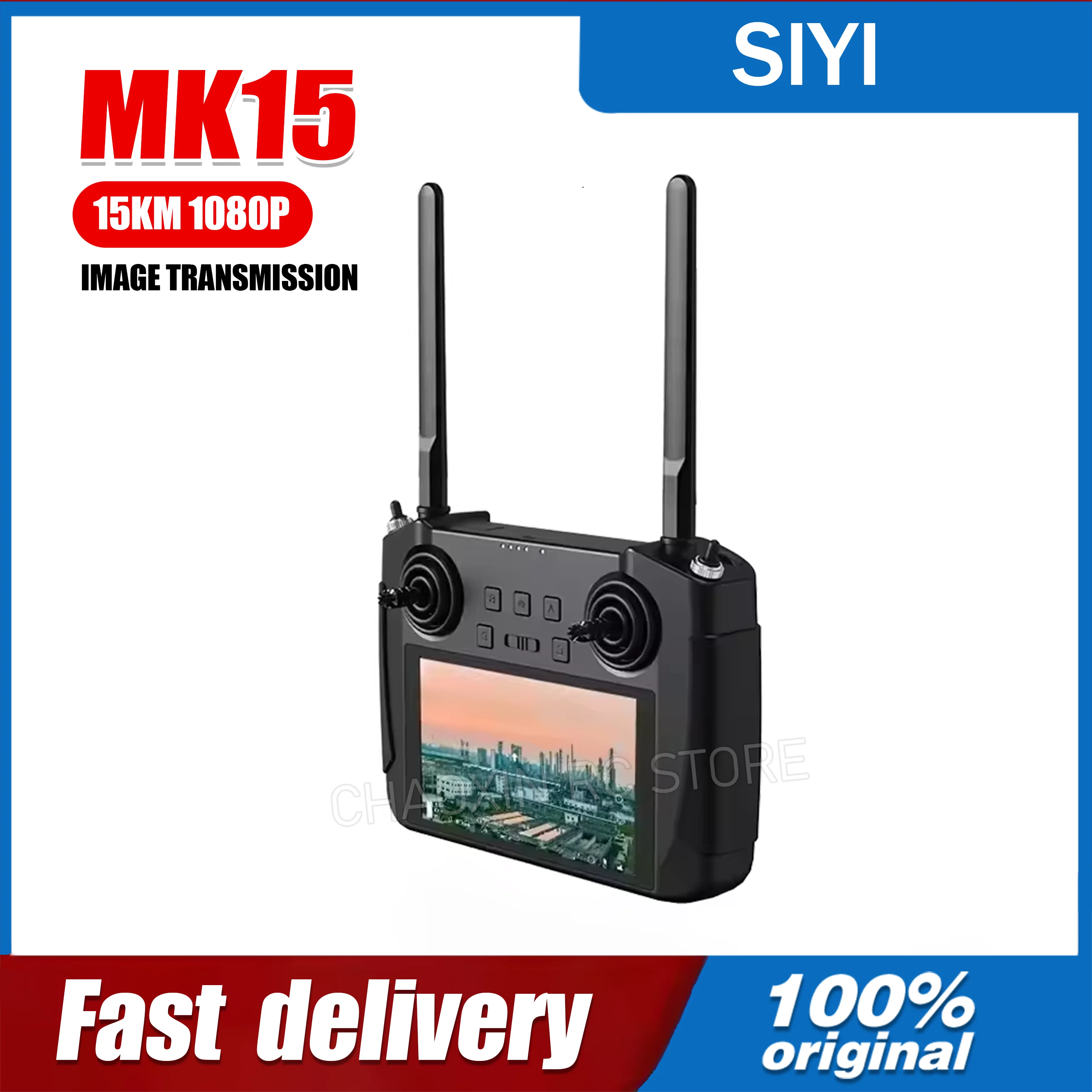 IYI MK15 Mini Handheld Radio System Transmitter Remote Control 5.5-Inch HB Screen 1080p FPV 15KM Android OS 2G RAM 16G ROM