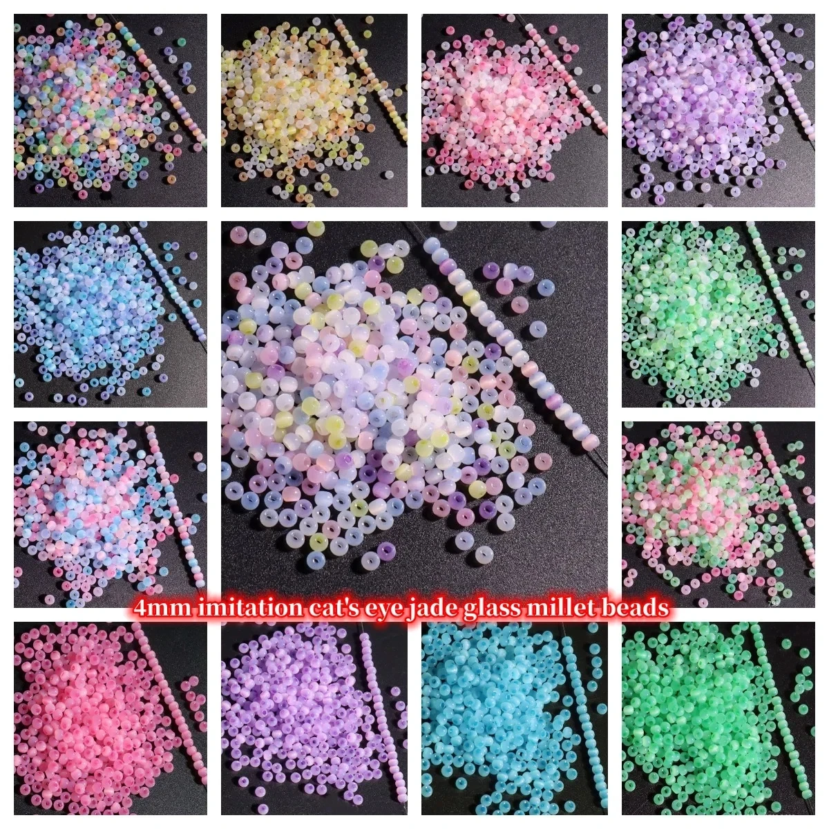 260Pcs 4mm Cat Eye Beads 6/0 Smooth Imitation Jade Glass Seedbeads For DIY Jewelry Making Charm Bracelet Necklace Accessories