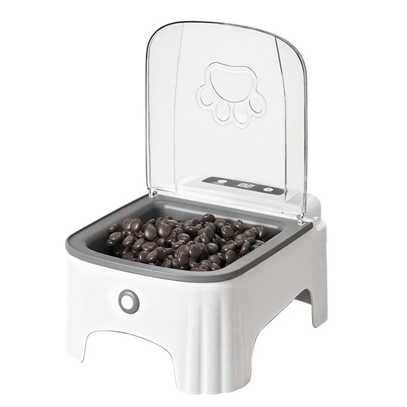 New Smart Control Pet Induction Feeder Automatic Induction Cover Opening Moisture-Proof Neck Protection Grey