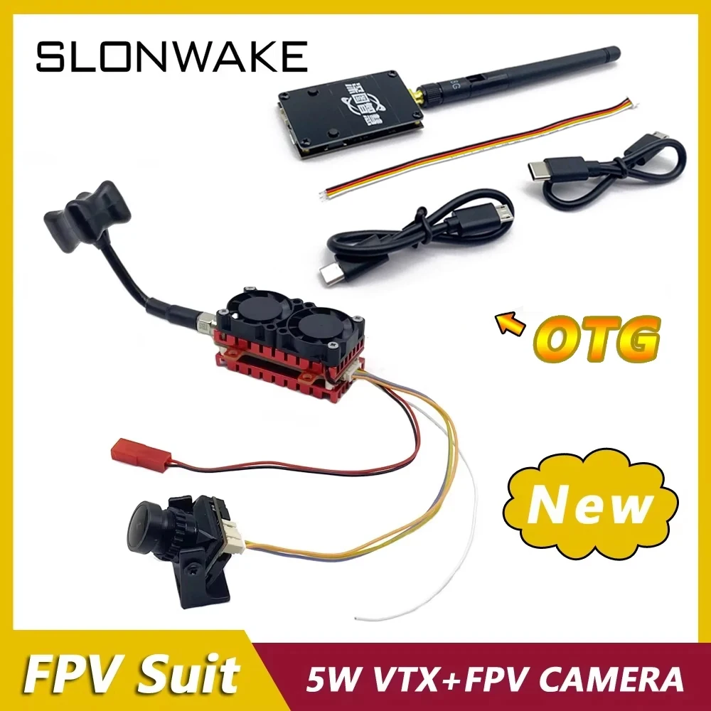 Ultra 5.8G 5W 48CH 5000mW Long Range VTX FPV Wireless Transmitter VTX & OTG Receiver UVC + 1500TVL fpv Camera for FPV Camera Kit