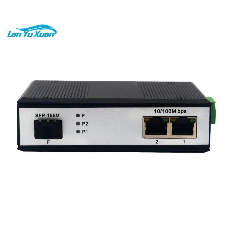 Industrial Media Converter 10/100Mbps 1 SFP + 2 100M RJ45 Ports Din-rail 9-57VDC Dual Input SFP to RJ45 Ethernet Media Converter