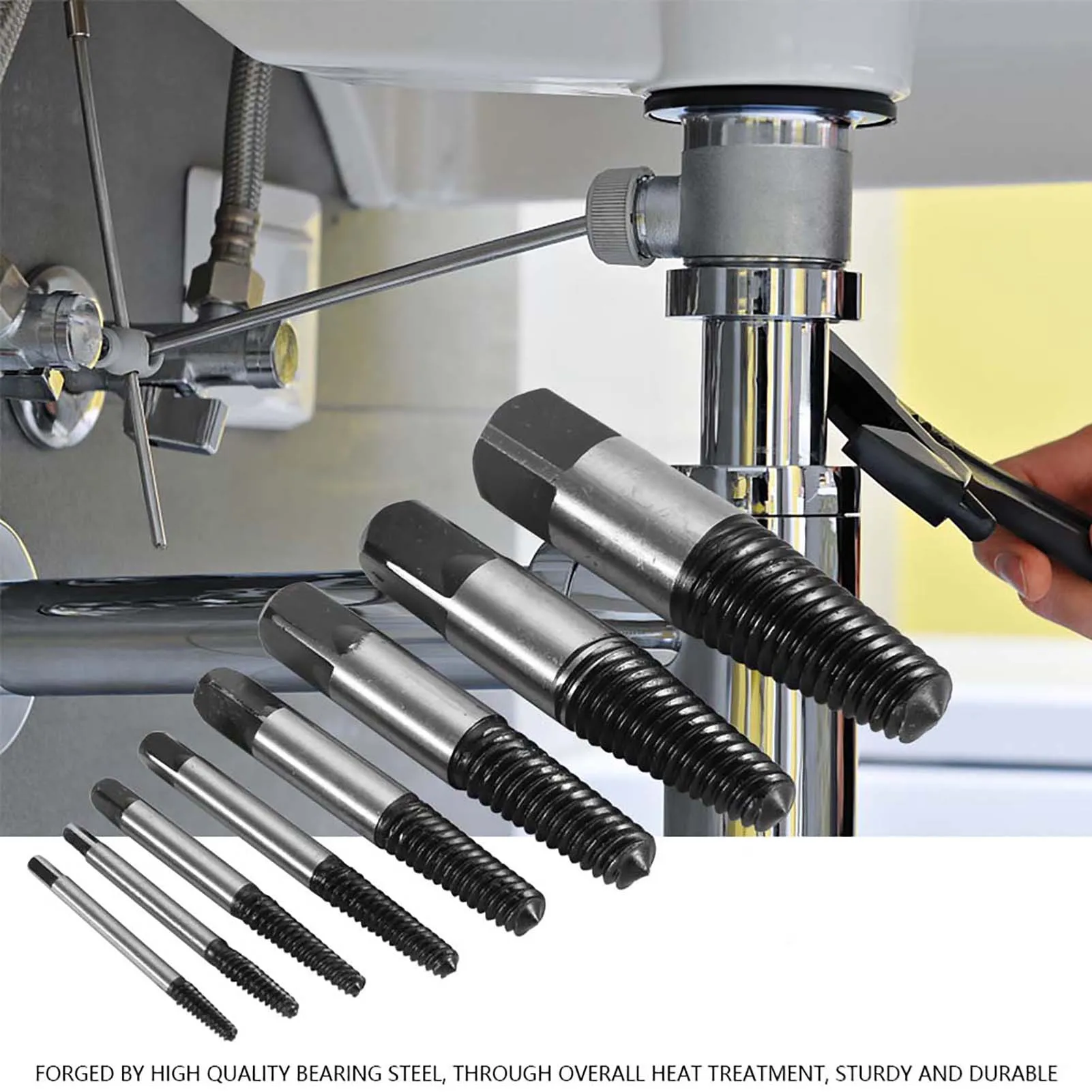 

8Pcs Extractor Damaged Screw Extractor Broken Damaged Water Pipe Screw Extractor Remover Easy Out Set Screw Remover