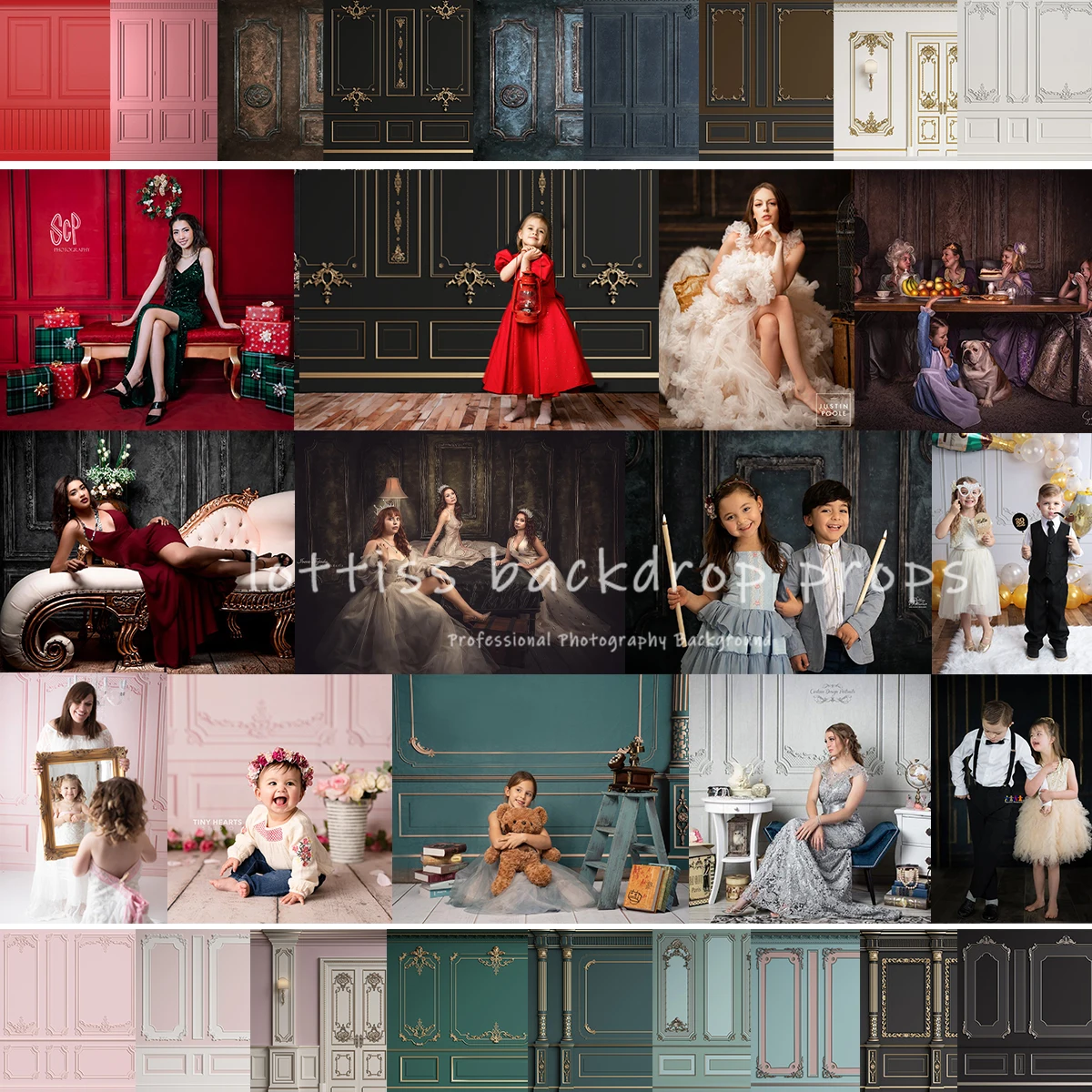 

Retro Wall Photography Background Interior Classic Wall Child Adult Portraits Girl Wedding Photocall Queens Room Wall Backdrops
