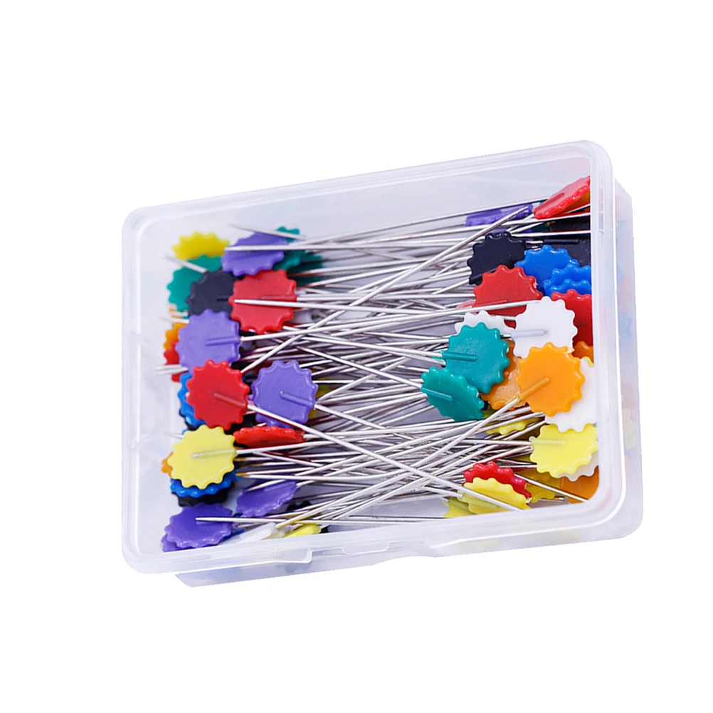 

50pcs Head Quilting Flower Head Flat Pins Craft Projects Multicolor Pearl Long Lasting Flat Straight Pins Use