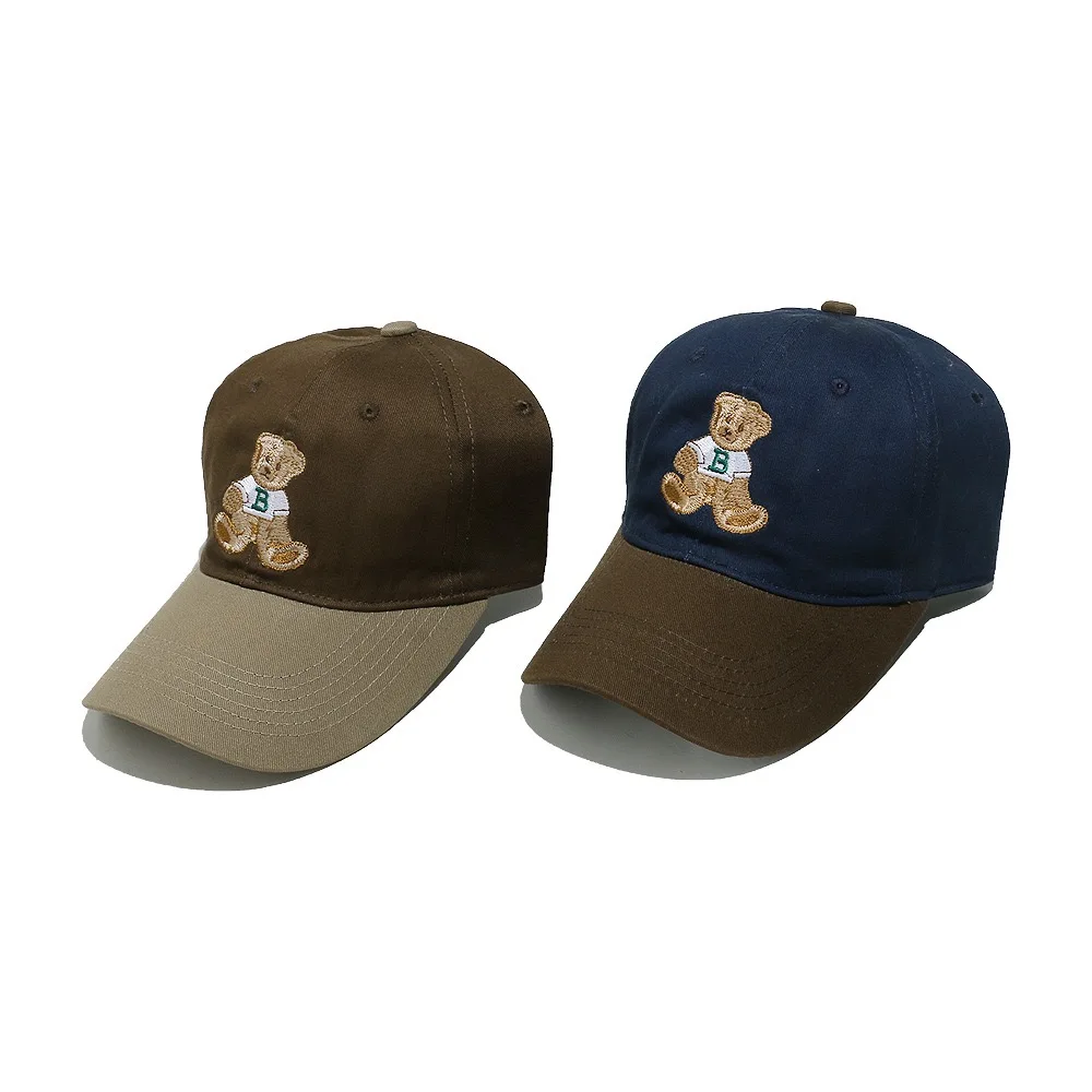حار بيع للجنسين قبعة بيسبول صغيرة مع جميل الدب التطريز الرياضة في الهواء الطلق أبي قبعة قابل للتعديل للرجال والنساء