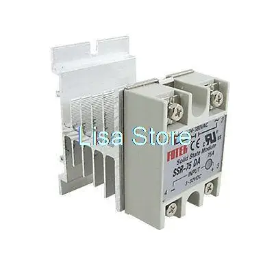 SSR-50DA-H DC Input AC Output 75A Solid State Relay w Heat Sink
