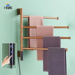 Bathroom Appliance Electric Heated Towel Rail Stainless Steel Rotation Towel Warmer Hidden/Exposed Wires Electric Towel Rack
