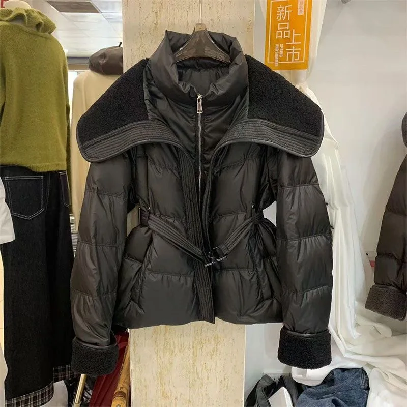 سترة باركاس عصرية كورية بياقة واقفة معطف نسائي بأكمام طويلة 2025 شتاء جديد ملابس خارجية سميكة ودافئة سترات تنحيف غير رسمية #4