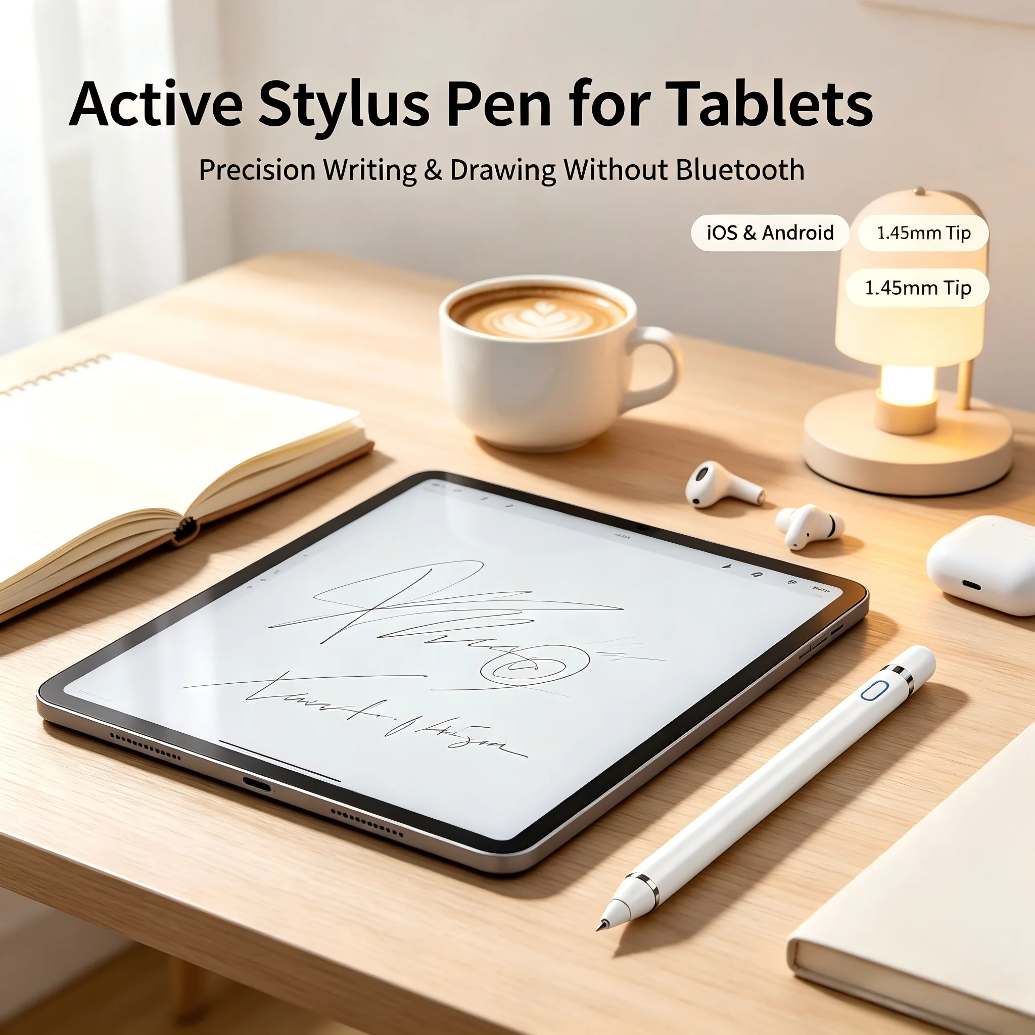 Precision Active Stylus Pen 1.45mm Fine Tip Universal for Phone Tablet Motorcycle Touch Screen Drawing Note Cleaning