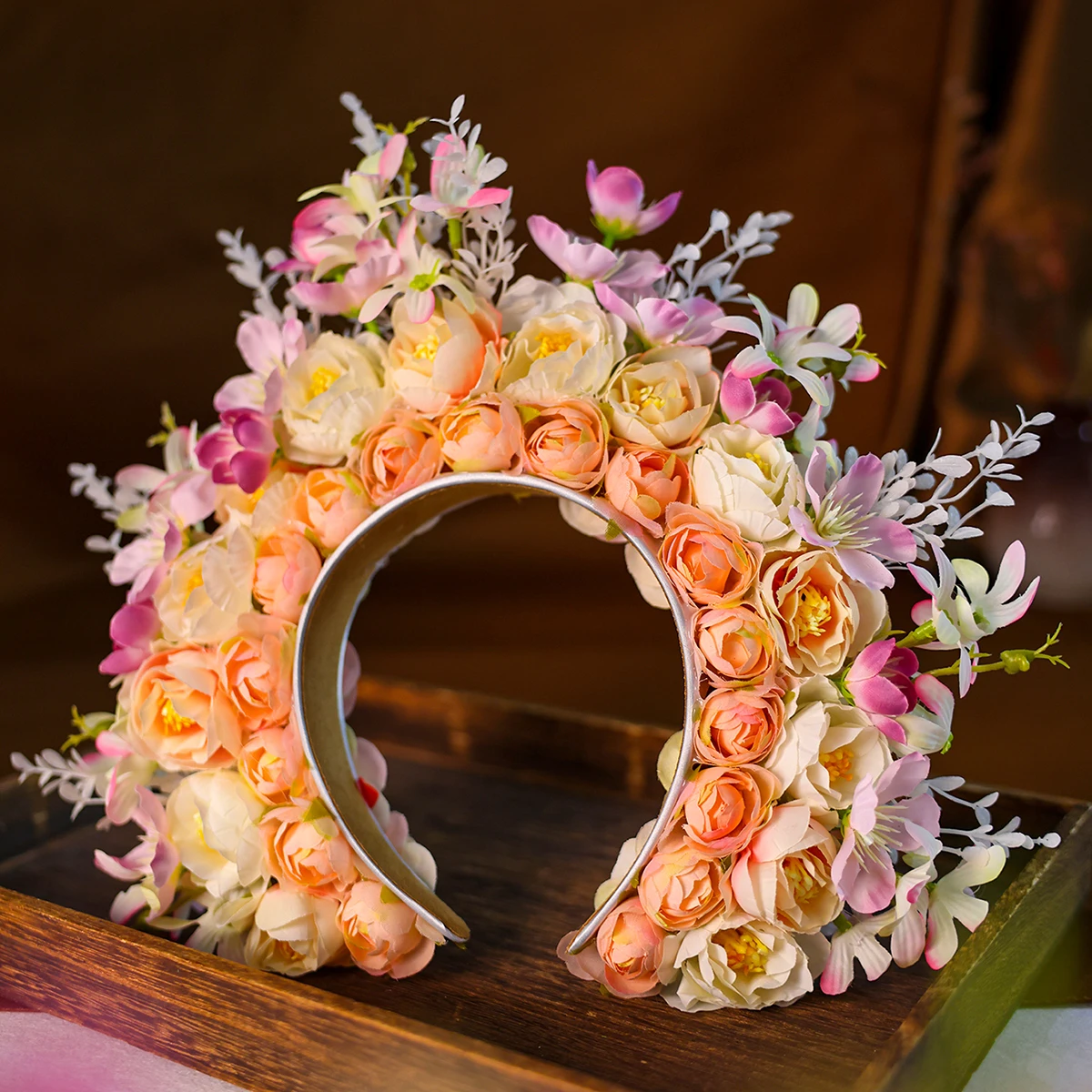 Designer 3D Simulation Flower Crowns for Women Girls Garlands Princess Wreath Florals Headband Bridal Headdress