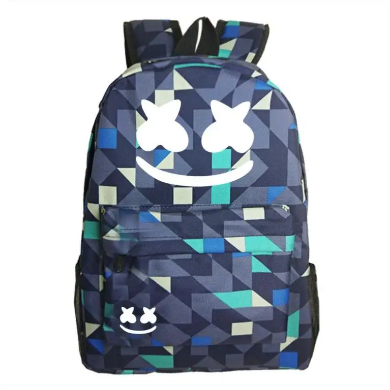 Luminosa mochila crianças saco de escola adolescentes lona dj marshmello estudante mochila para o menino da menina crianças saco presente