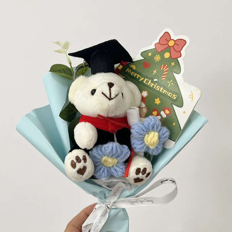 Mini Crochet Flowers Bouquet Kawaii Bear Bouquet Artificial Flowers Decor For Students Gifts Graduation Season Event Gift 제습기