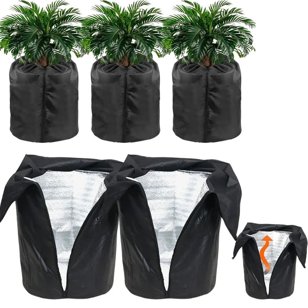 Plant Frost Protection Bag Winter Garden Blanket with Drawstring Reusable Cold Proof Cover for Shrubs Trees Palms Outdoor Plants