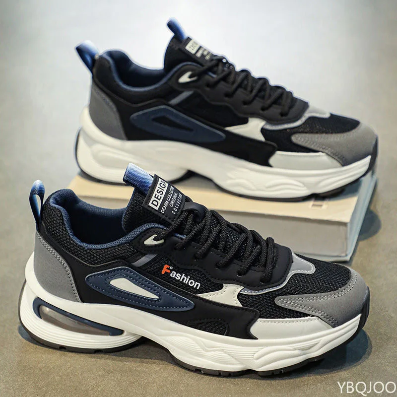 Fashionable version trendy thick soled casual comfortable shoes Autumn men's new Lightweight breathable mesh sports shoes