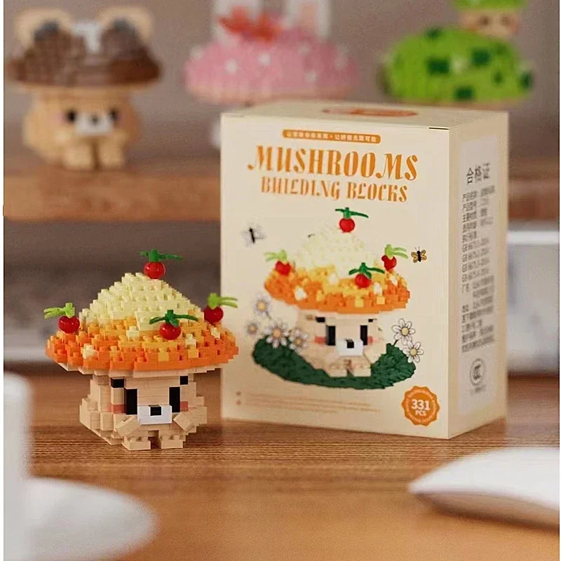 Mushroom Micro-particle Building Block Toy Cute Mushroom Assembly Model Children's Educational Boys Girls Christmas Toy