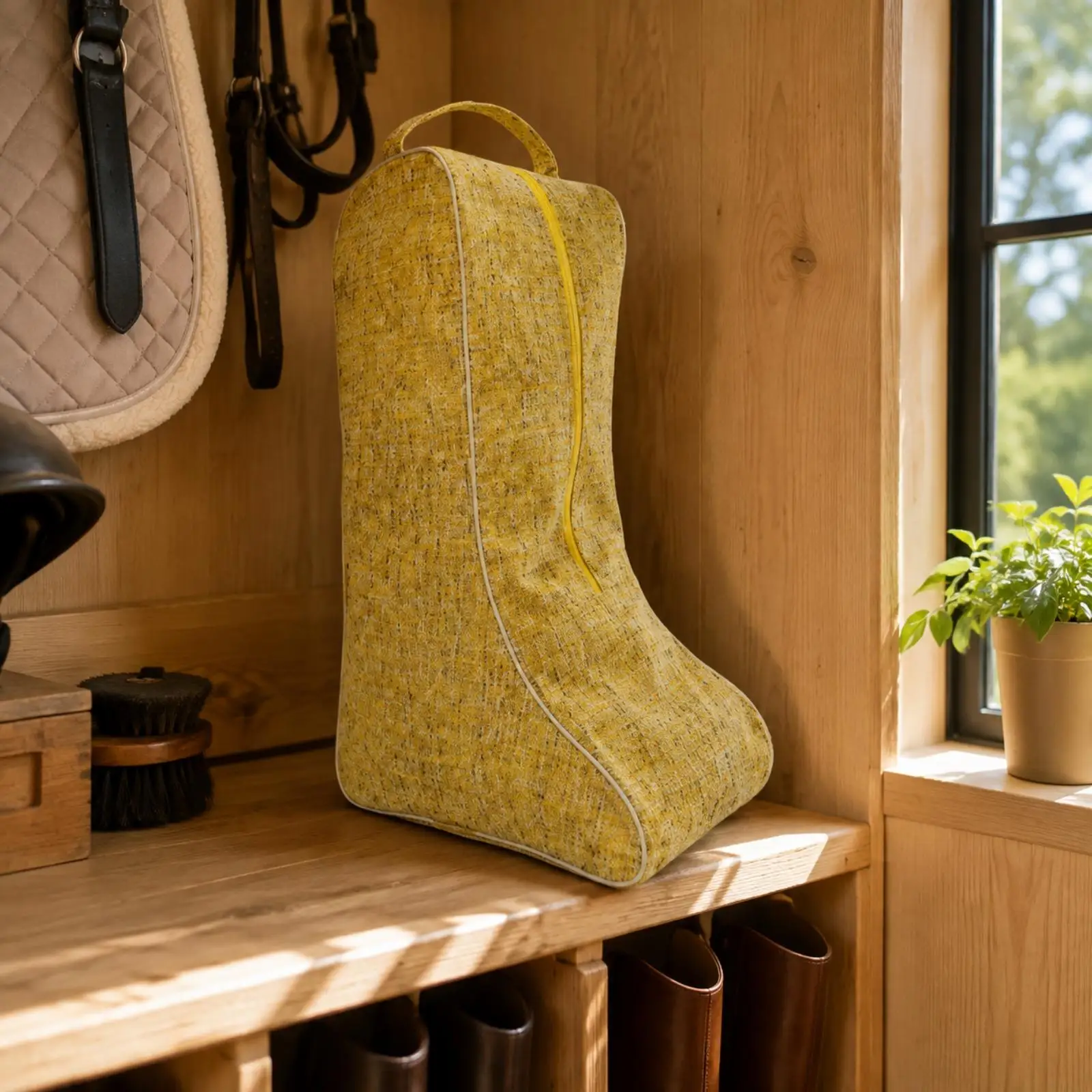 Tall Riding-Boot Bag with Carrying Handle Dust-Proof Riding Boot Storage Bag Breathable Wipe-Clean for Equestrians, Travel