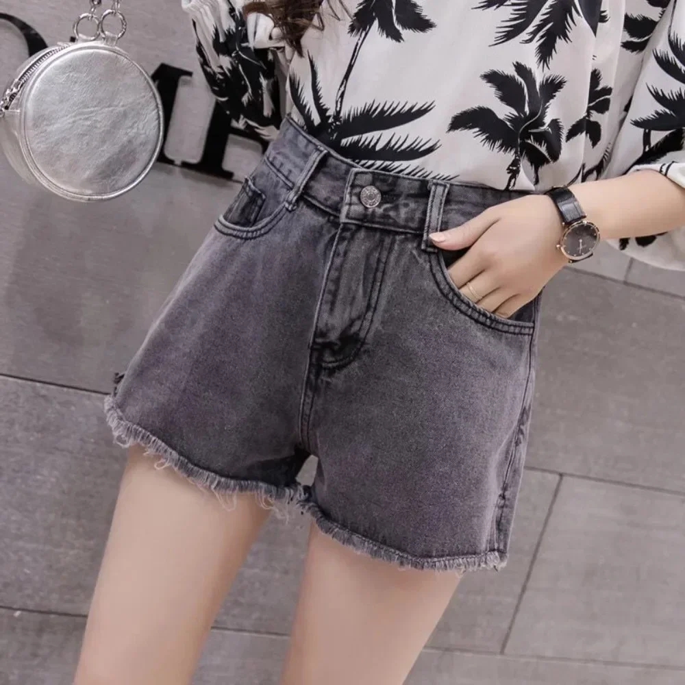 DAILOU High waisted denim student Korean version fashionable tassel women's high waisted mini jeans sexy casual streetwear