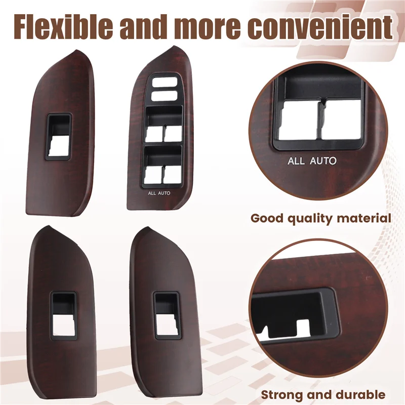 

4Pcs/Set Power Window Glass Lift Switch Panel Trim For Toyota Land Cruiser Prado LC150 10-13 74231-60670 74271-60280 LHD-A54R