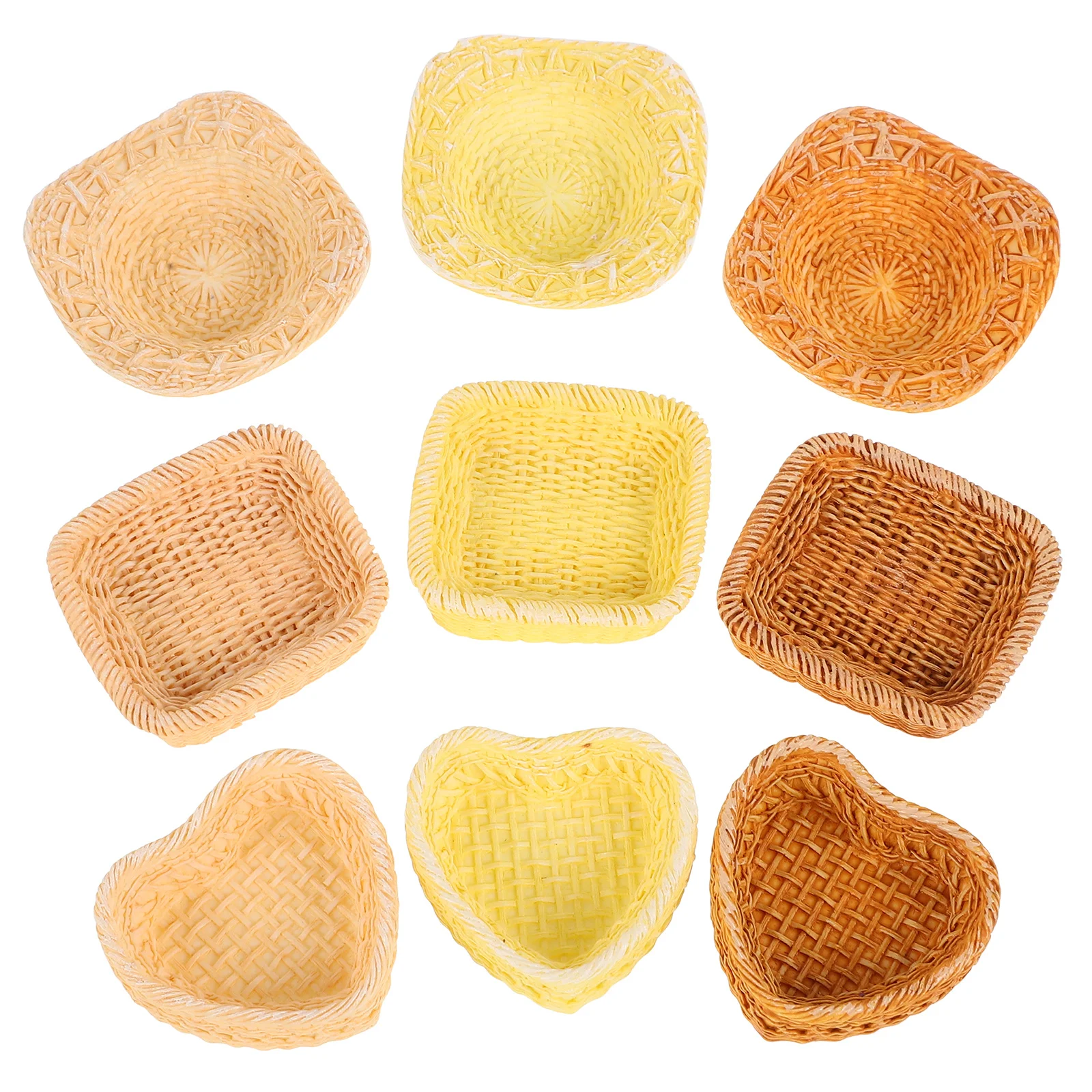 

9Pcs Miniature Rattan Basket DIY Accessories Creative Woven Rustic Decorative Small Craft Miniature Home Decor