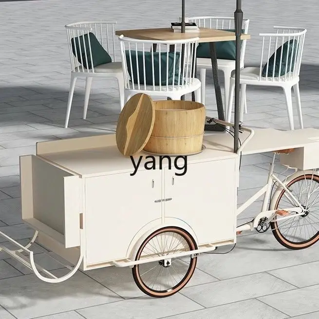 LH  mobile food truck reversing donkey tricycle night market stall outdoor mobile milk tea snack trolley view 4