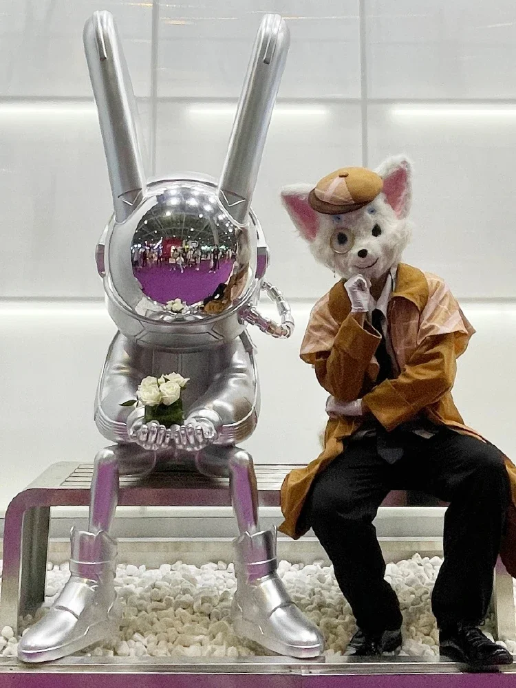 Big Decorations Shopping Mall Decorations Astronaut Moonlight Internet Celebrity Shop Entrance Clock-in Creative GRP Sculpture