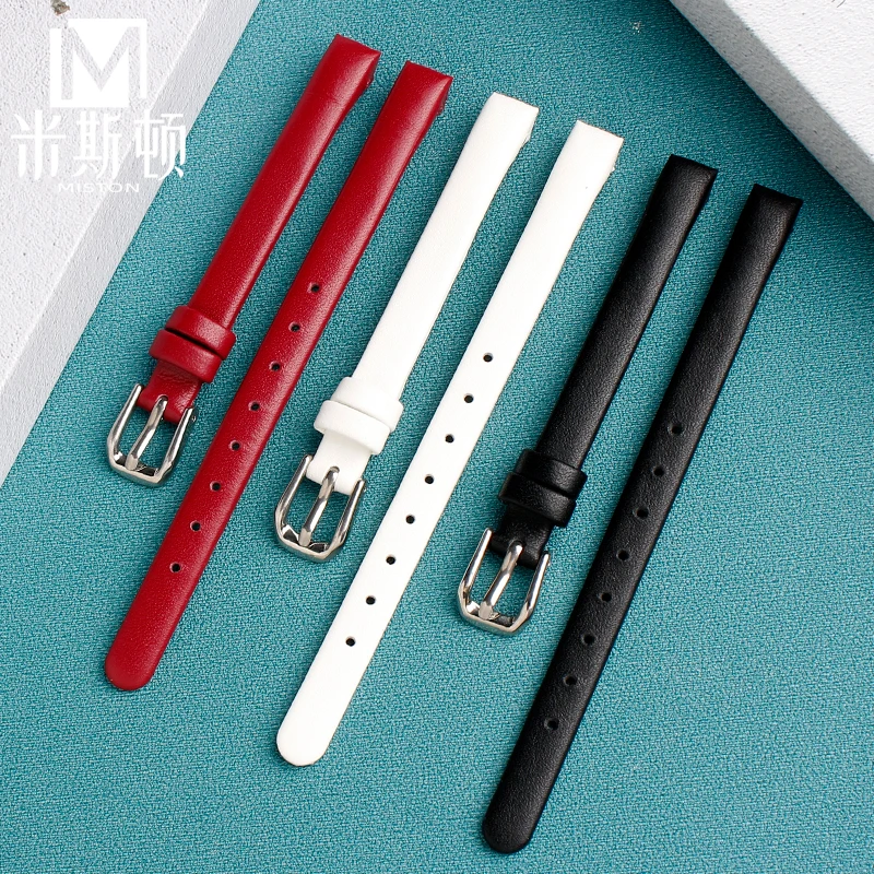 For CK leather strap K8P 231 Special Watch strap Women's Rebel Series K8P 236 K8P 237 Leather strap 8mm RED CK watch accessory