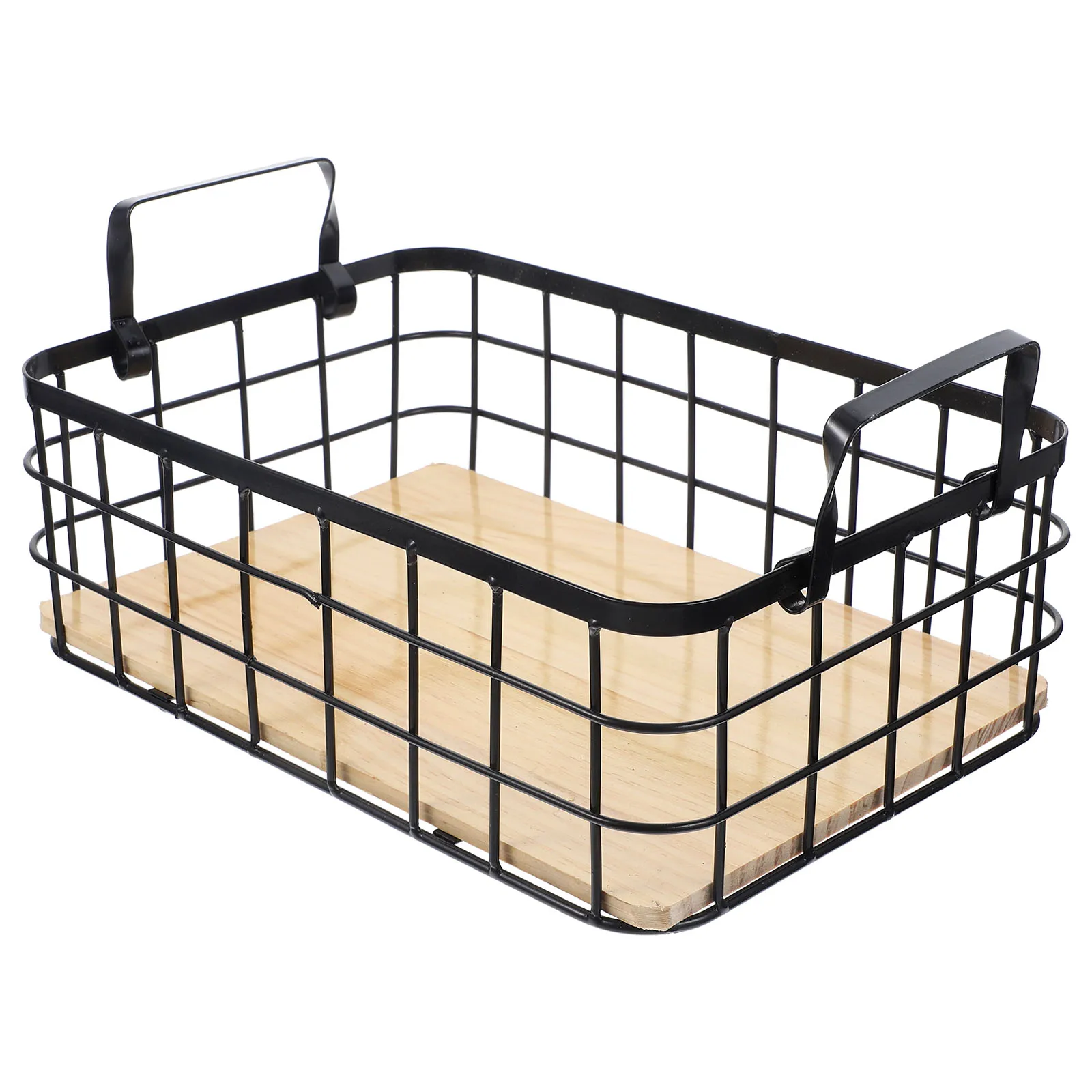 

Kitchen Storage Basket Black Small 32x22x11cm Wire Mesh Fruit Farmhouse Baskets for Counter Organizer Bathroom