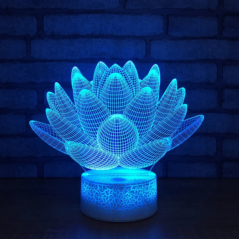 

3D Lotus Color Changing Touch Night Light Control Decorative Lighting Gift LED Gift Lamp Office Kids Room