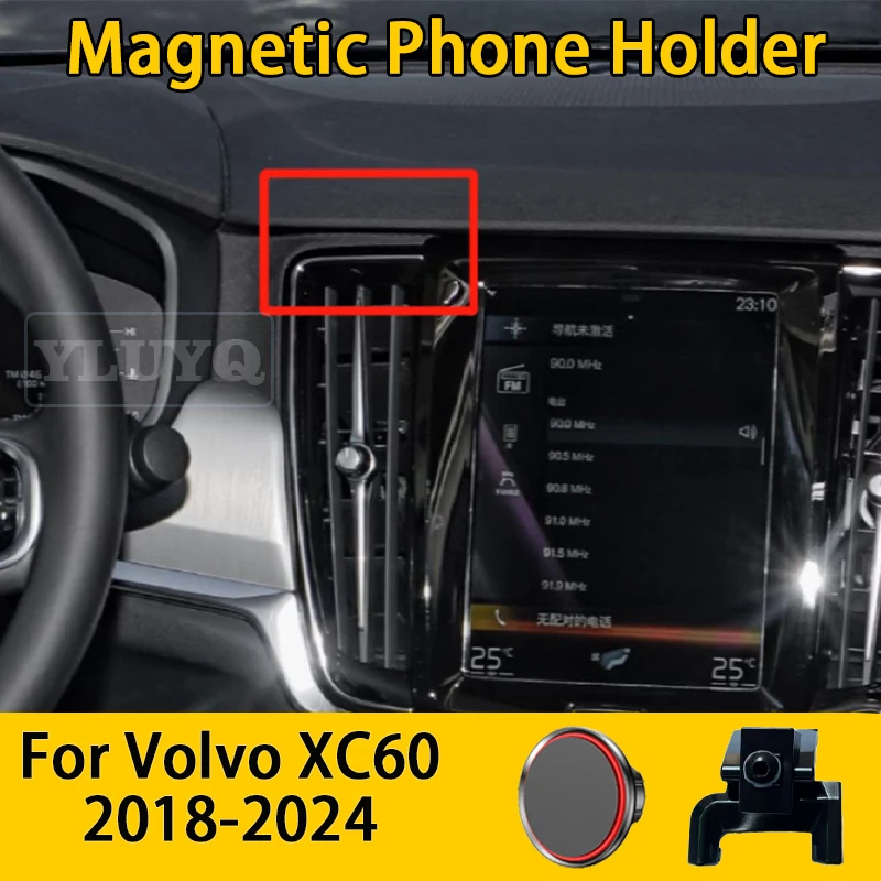 

For Volvo XC60 2018, 2019, 2020-2024 Car Phone Mount, Car Air Vent Magnetic Gravity Holder, 360° Multi-Angle Fixed