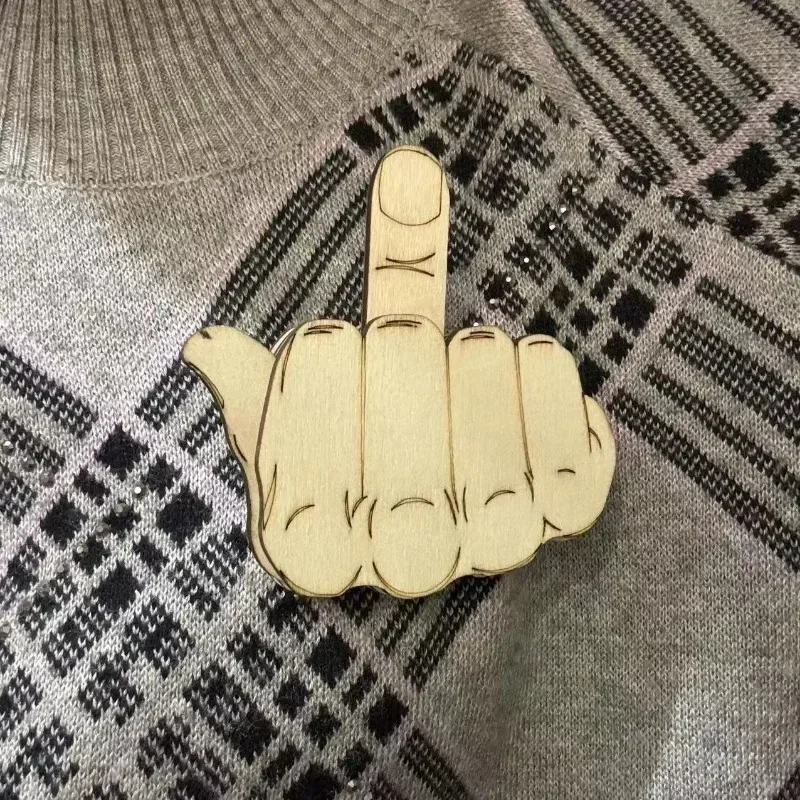 Middle Finger Clothing Brooch Street Hip Hop Hipster Decoration Morphing Sliding Badge Internet Popular Small Decoration Items