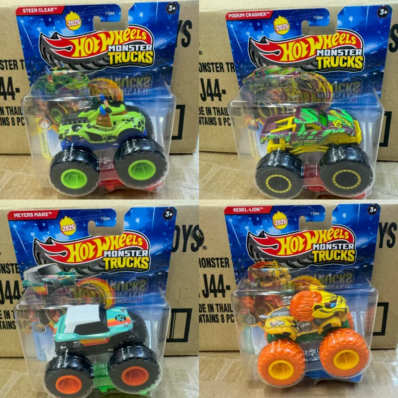 

2025 Mattel Hot Wheels Monster Trucks FYJ44 HW Tiger Shark Bigfoot Poppy 1/64 Scale Die-Cast Model Car Toy For Boy Birthday Gift