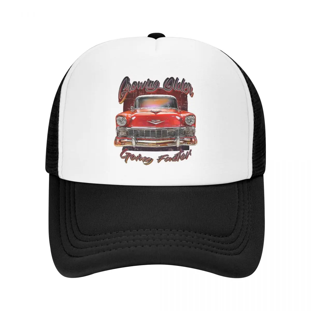 1956 Chevy-Bel Air Car Street Hot Rod Antique Route 66 Cap Mesh Baseball Caps Adjustable Hat Hip Hop Summer Unisex Baseball Hats