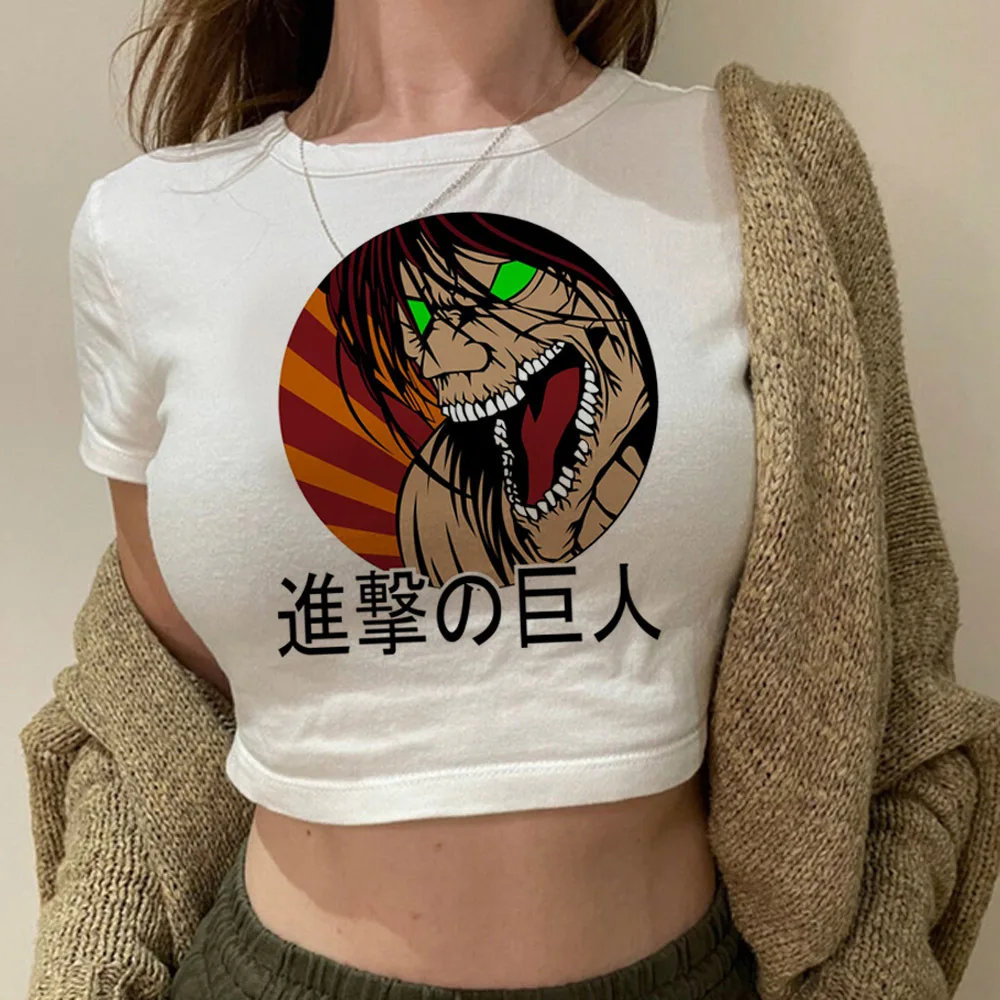 Shingeki No Kyojin توب قصير ملابس الشارع كورسيه الجرونج 2025 2000s سليم صالح روبا ليندا الفقرة المراهقين