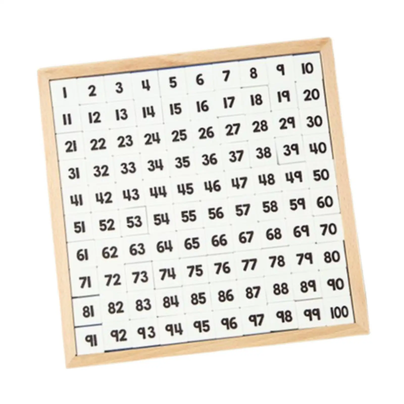 

Math Learning 1-100 Number Board Teaching Tool Learning Activities Wooden Number Counting Tray for Kids Birthday Gift Beginners