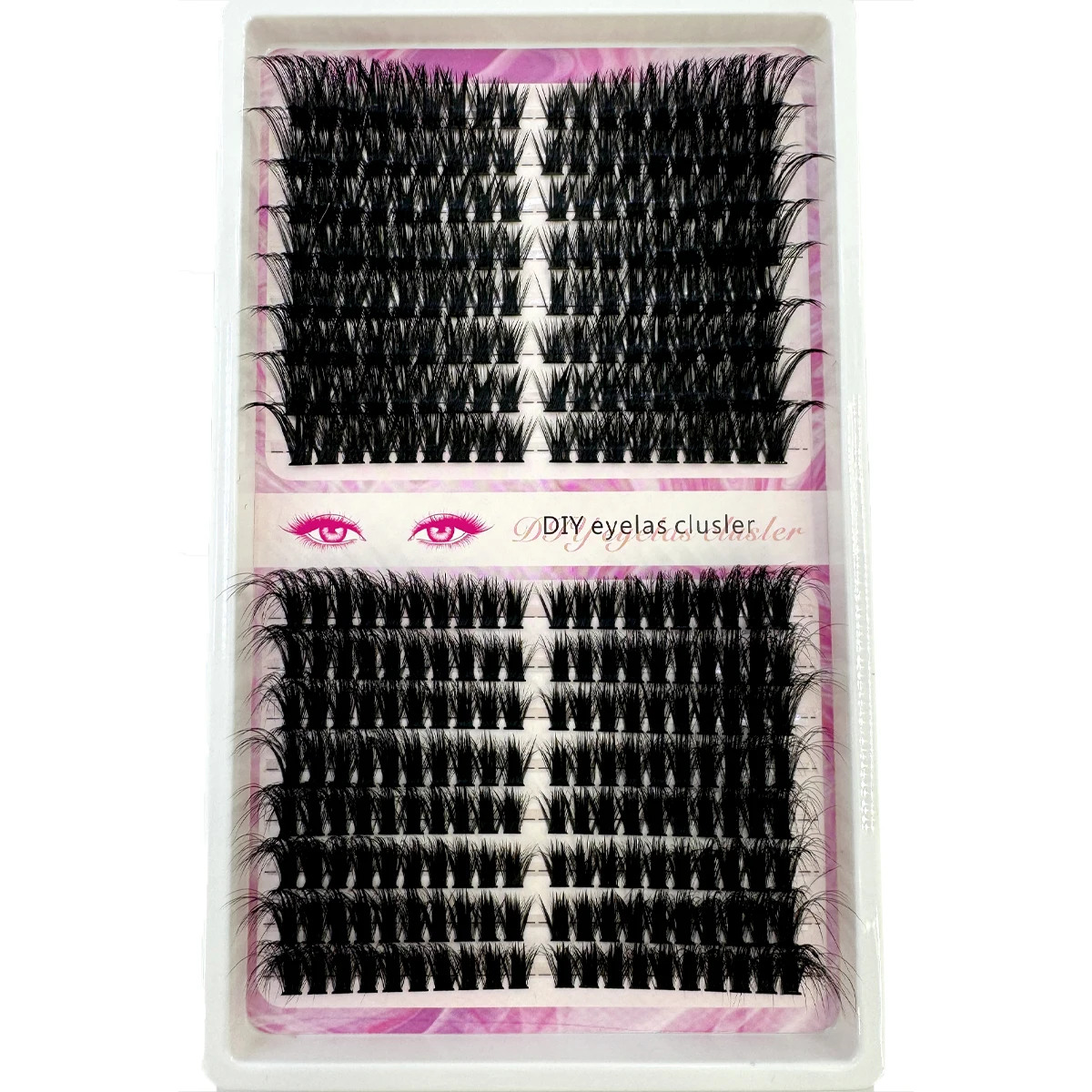 16Rows Fluffy Lash Clusters Thick Volume Eyelash Clusters Extensions 30-100D Left/Right Individual Lashes Cat Eye Lash Extension